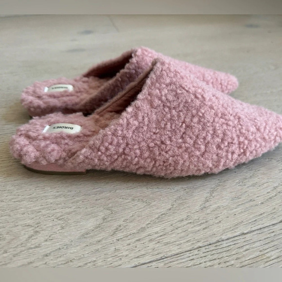 Birdies the Lark Pink Faux Shearling Slides, 7.5 - Picture 3 of 6